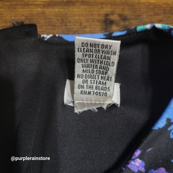 Cache Floral Beaded Bodycon Dress 6 Scuba knit Ethereal Dark Coquette Whimsy - Picture 6 of 10